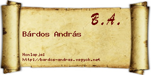 Bárdos András névjegykártya
