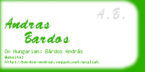 andras bardos business card